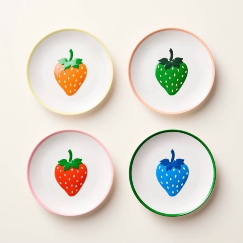 4pc Strawberry Melamine Appetizer Plate Set from Kate Spade New York x Target